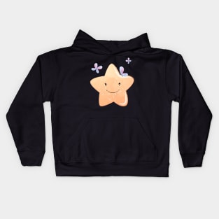 Cute kawaii star with butterflies Kids Hoodie